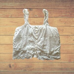 Jennifer and Grace Womens Size XL White Eyelet Sleevelesss Top